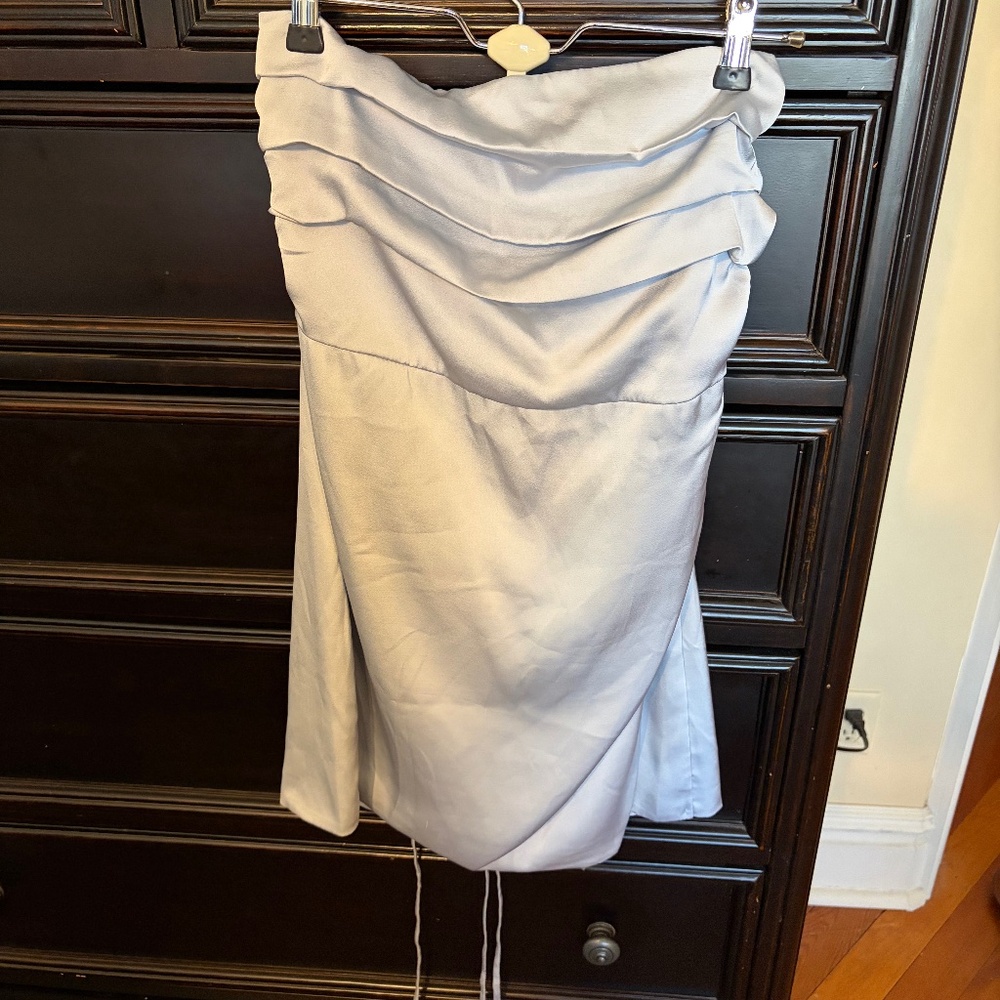 Blue Satin Mini Corset Back Dress from Madida